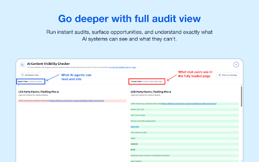 AI Content Visibility Checker, powered by Track My Visibility :: See what AI assistants can actually read and understand on your website - in just one click