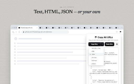 Umbrella - Copy All URLs :: Save and restore browser tabs instantly. Copy URLs in multiple formats, paste to reopen tabs.