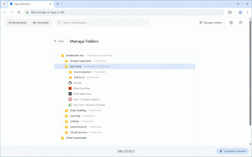 Tabs LOCALLY :: A better bookmark manager for Chrome