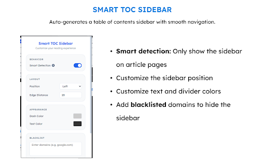 Smart TOC Sidebar :: Auto-generates a table of contents sidebar with smooth navigation.
