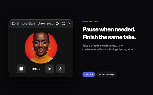 Simple Screen Recorder :: Record any tab or screen with auto spotlight on clicks, beautiful backgrounds, browser frames, and one-click MP4 export.