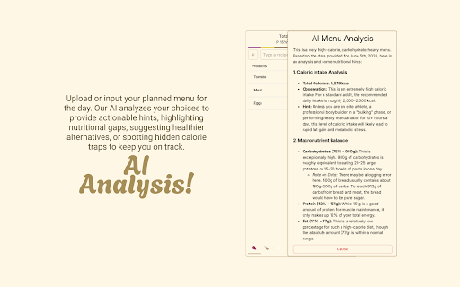 Korni: Calorie tracker & AI Menu Analysis! :: Korni: a calorie calculator for tracking nutrition, creating recipes, and analyzing dishes—perfect for meal prep and dietary goals.