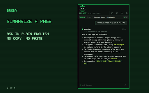 Browy :: The browser agent that runs on the AI subscription you already pay for. No second bill.