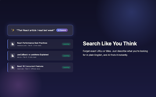 Recall AI :: AI-powered browser history management - search, categorize, and summarize your browsing history