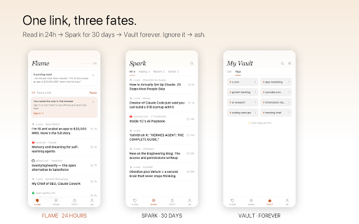 Burn Web Clipper — Save & Read Later with a Deadline :: The only read-later app with a deadline. Save any page, read it in 24h — or it burns. The Pocket alternative that works.