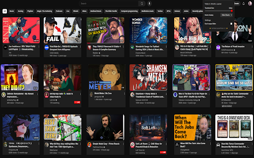 YouTube Layout Fixer :: Resize YouTube thumbnails with a slider