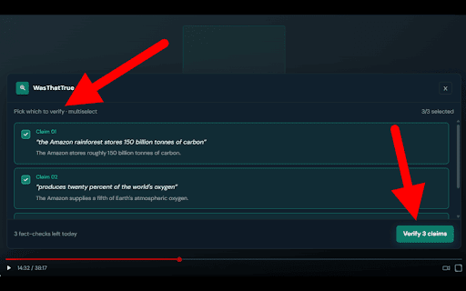 WasThatTrue - YouTube Fact Check :: Fact-check YouTube claims without leaving the video. Source-backed verdict in one click.