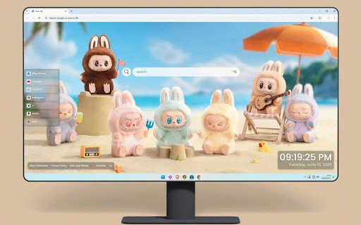 Labubu Beach Live Wallpaper :: Adorable Labubu characters enjoying beach day with colorful outfits and tropical paradise backdrop.
