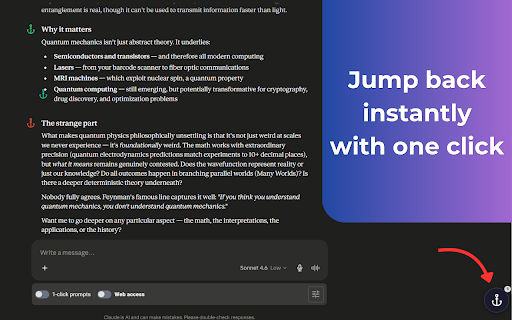 Anchor – Bookmark Your Claude and Gemini Chats :: Place colored anchors in LLM conversations and navigate between them.
