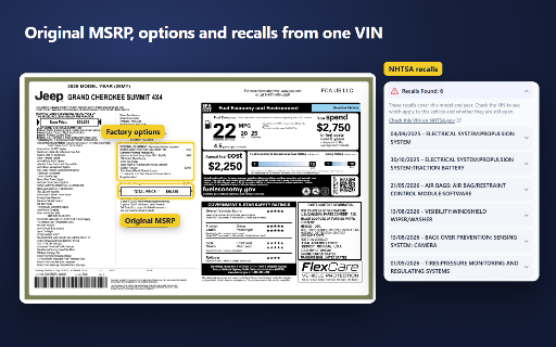 Window Sticker By VIN :: Get the original window sticker by VIN: the Monroney label PDF for 20+ car brands, plus NHTSA recalls and vehicle specs.