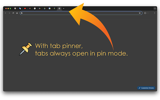 Tab Pinner :: Care about your privacy! With Tab Pinner, all your chrome tabs will automatically open in pin mode.