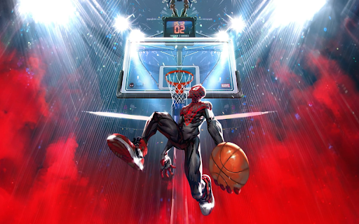 Spider-Man Basketball Live Wallpaper :: Swing into action with Spider-Man Basketball Live Wallpaper–a dynamic chrome wallpaper with smooth animation and lightweight design