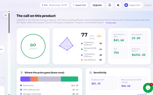 Proffitly for Amazon :: Capture an Amazon listing with one click and send it straight into Proffitly for instant sourcing analysis — no manual copy-paste.