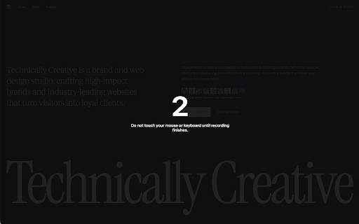 Scroll Record by Ste Bell :: Record the current browser tab while it auto-scrolls. Cursor-free, with configurable scroll easing and timing.
