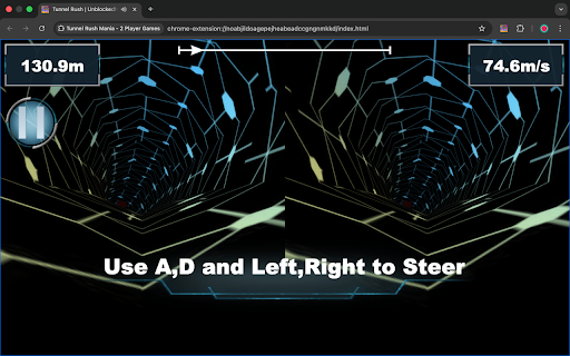 Tunnel Rush Mania - 2 Player Games :: Hurtle down a colorful, twisting 3D tunnel at breakneck speeds! Dodge deadly obstacles and rely on pure reflexes to survive.