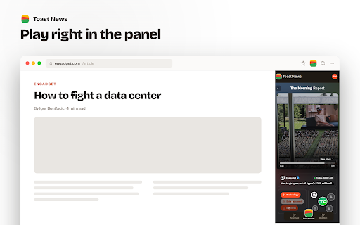 Toast News – Aggregate news into a summarised video report :: Toast News aggregates news and briefs them into video-reports from the sources you already trust — just faster to watch