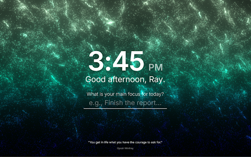 Aurora Flow :: Transform your new tab into a mesmerizing aurora particle simulation designed for deep focus, tranquility, and daily productivity.