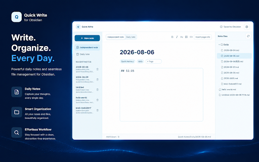 Obsidian Quick Write AI Chat :: AI chat, GPT writing assistant, and smart Agent for Markdown notes in your authorized Obsidian Vault.