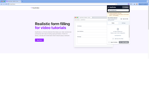 KeyStrokes - Realistic Typing Simulation :: Fill out forms with a realistic typing animation for demos, tutorials, and presentations