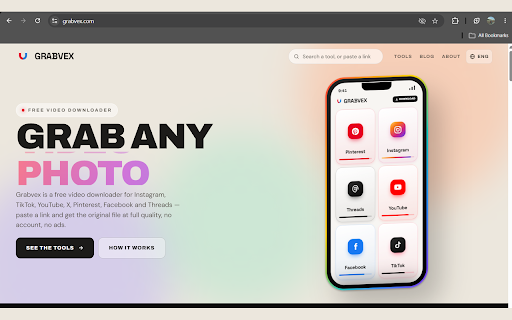 Grabvex Free Video Downloader :: Save a video, photo or GIF from a social post in one click. No account, no watermark, and the sound is included.
