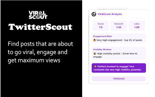 TwitterScout :: Find viral posts early and engage effectively