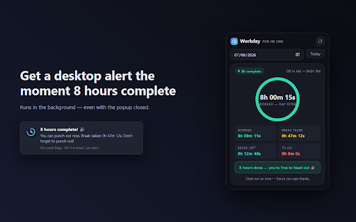 HR One Break Calculator :: Automatically calculate break time from HR One punch data.