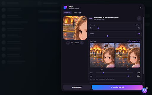 stiqr - sticker maker :: Create clean static and animated stickers directly inside WhatsApp Web. No account, no uploads.