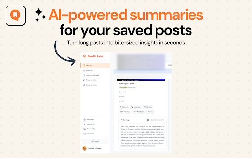 Readdit Later :: Manage your saved reddit posts with ease