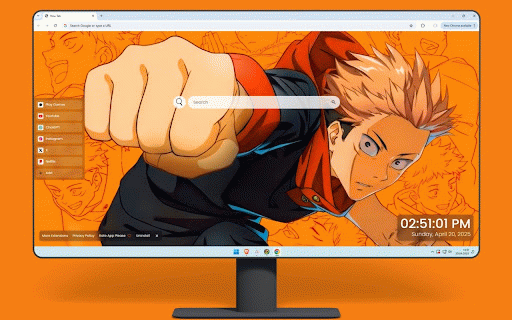 Yuji Itadori Punch Live Wallpaper :: Yuji Itadori throwing a powerful punch with blazing orange energy in Jujutsu Kaisen.