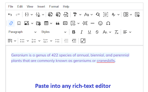Copy Text as Link :: Copy the selected text as a HTML link to the clipboard that can be pasted in in supported editors with the hyperlink intact.