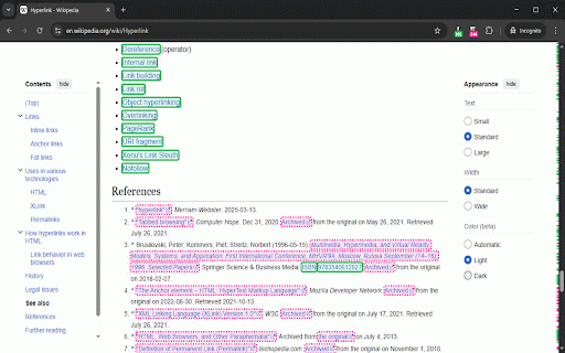 External Links Spotter - DoFollow, NoFollow, Sponsored :: Automatically detects and counts external links on a web page, outlining them for easy visualization.