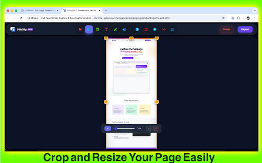 Stitchly — Full Page Screen Capture & Scrolling Screenshot :: Capture full-page screenshots locally in your browser and export as PNG, JPEG, or PDF.