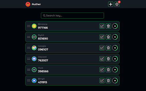 Auther :: Free 2FA Authenticator app, Chrome extension alternative to Google Authenticator.