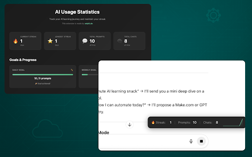 AI Habit Tracker :: Build better AI habits with usage stats, daily streaks, and insights for ChatGPT and more
