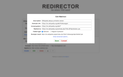 Redirector :: Automatically redirect content based on user-defined rules.