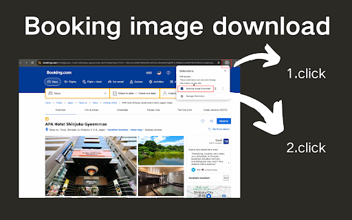 Booking Image Download :: Download all high-resolution images from Booking.com hotel pages in one click.