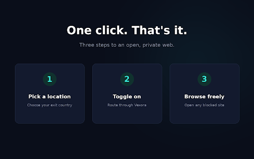 Vexora :: Route your browser through the Vexora proxy with one tap.