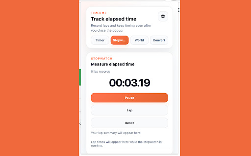 TimerMe :: A focused time companion for timers, Pomodoro sessions, stopwatch timing, world clocks, and quick 24-hour time conversion.