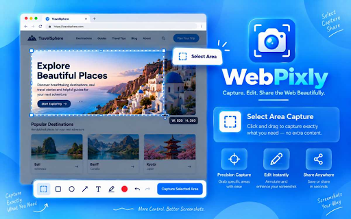 WebPixly - Website Screenshots Fullpage, Screenshot Editor :: Capture high-quality screenshots—full page, visible area, or custom selection. Edit and export as PNG or JPG.