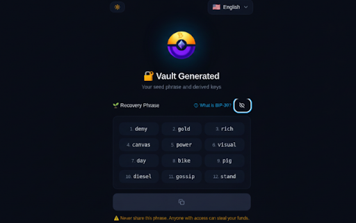 PokeBit - High Entropy Wallet Generator :: Generate high-entropy seed phrases and private keys and public addresses for ETH and BTC. 100% offline, zero data collection.