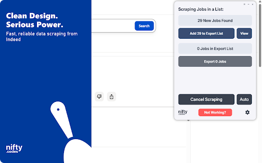 Indeed Scraper: Export Jobs, Companies, Salaries & More :: Indeed Scraper: Extract Indeed jobs, companies, salaries, locations & more. Export to CSV, JSON, XLSX with ease.
