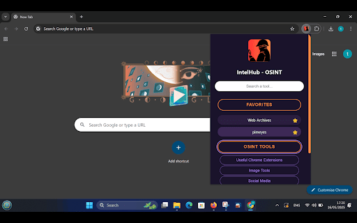 IntelHub :: Your personal OSINT toolkit inside the browser.