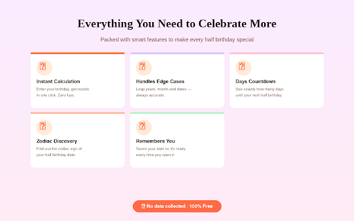 Half Birthday Calculator :: Calculate your half birthday! Find out the date that falls 6 months from your birthday and never miss a half-birthday celebration.