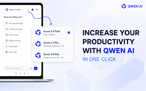 Qwen AI :: Qwen AI Chat — Qwen 3.8 Flash helps you learn, explore ideas and get clear answers. Also includes Qwen 3.8 Max.