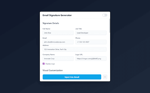 Signature Pro: HTML Signature Generator :: The ultimate HTML signature generator. Create professional HTML email signatures with templates and one-click injection.