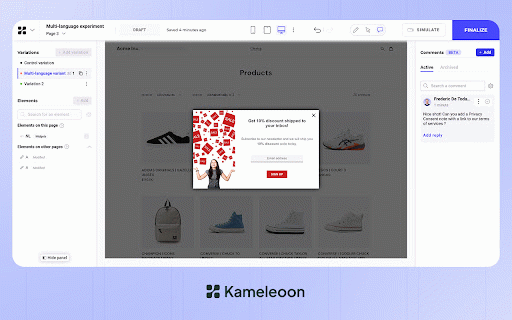 Kameleoon Graphical Editor :: Enhance your use of the Kameleoon WYSIWYG editor with the Kameleoon Graphical Editor extension.