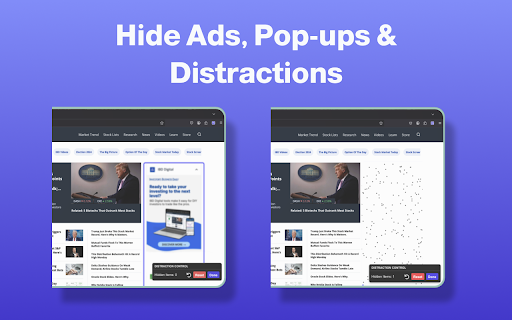 Distraction Control :: An extension to hide distracting elements on websites and customize your browsing experience.