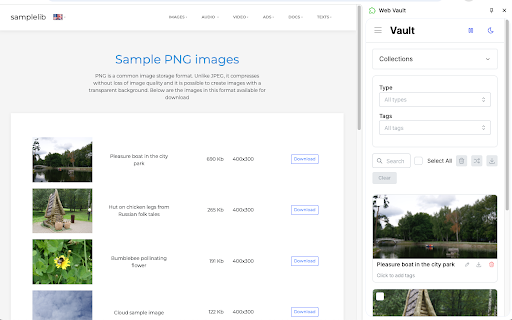 Web Vault :: Save and organize media, web pages, and text snippets.