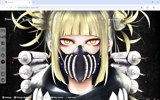 Himiko Toga Wallpaper :: Himiko Toga Wallpaper turn new tab to custom HD MHA Himiko Toga background. Himiko Toga wallpaper theme for MHA anime fans.