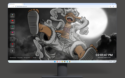 Luffy Gear 5 Moonlit Night One Piece Live Wallpaper :: Luffy in his spectacular Gear 5 form laughs wildly while floating against a glowing full moon and dark clouds.